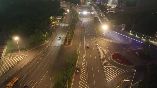 陆家嘴世纪大道夜景航拍