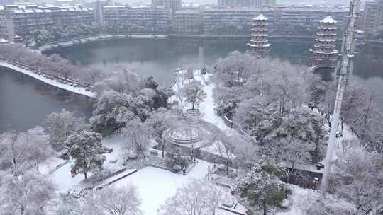 【航拍】宝岛公园雪景01