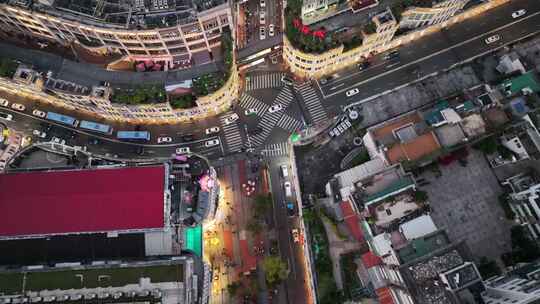 航拍中国福建省厦门市思明区老城区街道