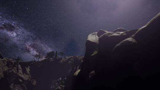 砂岩峡谷壁上的银河系视频素材模板下载