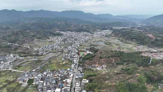 航拍福建龙岩四堡镇