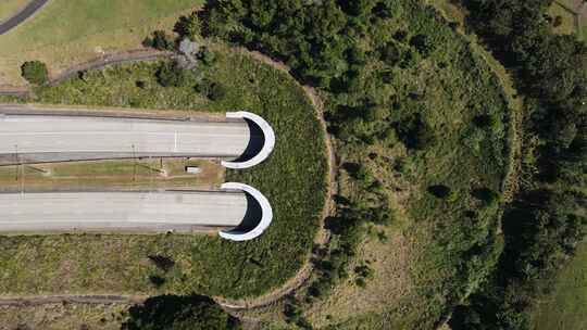 通过环境敏感山脉建造的城市绿色走廊汽车隧