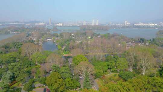 南京市玄武区玄武湖城市风景航拍