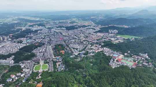 航拍湖南衡阳市区高空鸟瞰衡阳