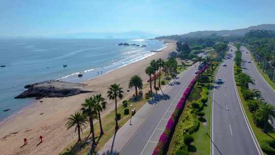 东海大海海边海水海浪沙滩海滩航拍风景唯美视频素材模板下载