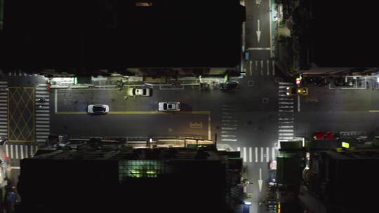城市道路夜景航拍视频素材模板下载