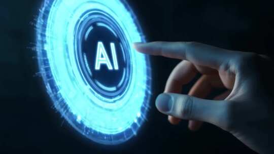 手指点击AI虚拟界面素材