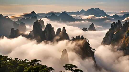 黄山云海壮美全景