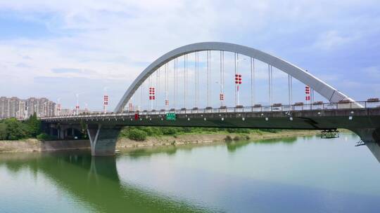 衢州市区衢江大桥航拍