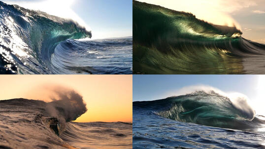 海浪冲击大海巨浪