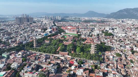 泉州开元寺航拍鲤城区大景泉州东西塔风景