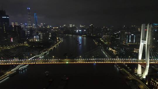 上海南浦大桥夜景4K航拍