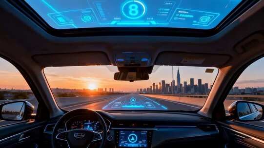 汽车内科技感智能驾驶界面