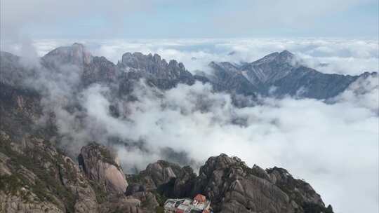 安徽省黄山云海航拍延时摄影风景视频素材