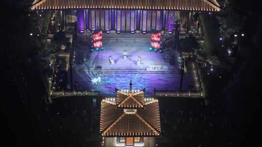 航拍浦江之首2023上海朗诵艺术节舞台表演