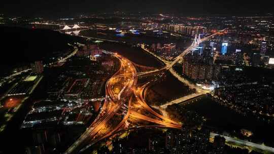 福州绕城高速夜景航拍