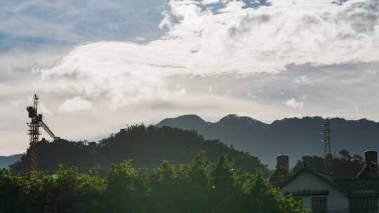 乡村建设 高山日落