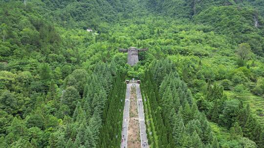 航拍湖北神农架神龙坛