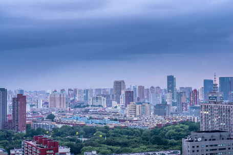 沈阳城市日落亮灯延时