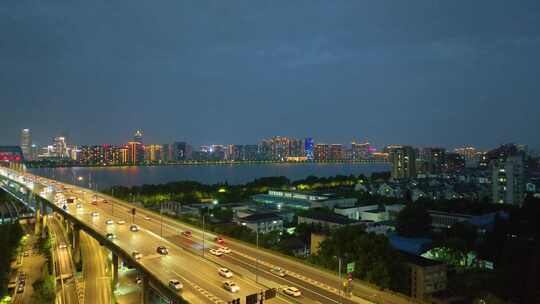 浙江省杭州市上城区复兴路复兴立交桥时代大视频素材模板下载
