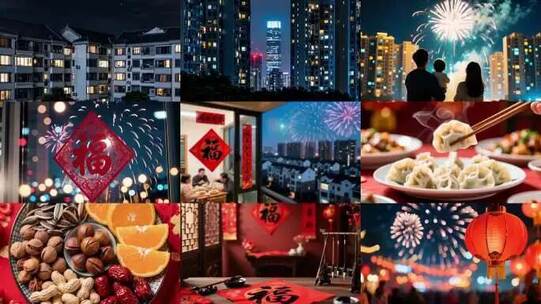 新年万家灯火春节回家过年团圆团聚高清在线视频素材下载
