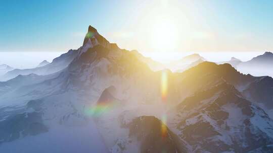 大气雪山 雪山延时