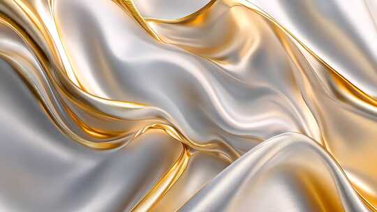 液态金属流动艺术奢华质感金色光泽银色光辉