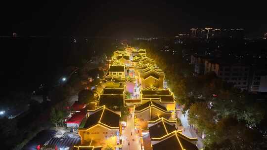 湖南岳阳楼景区汴河街夜景