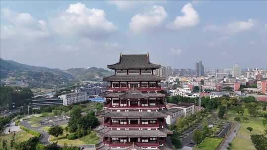 古风楼阁宜宾大溪口城市公园宜宾东楼