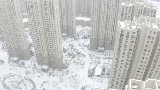 冬天小区大雪