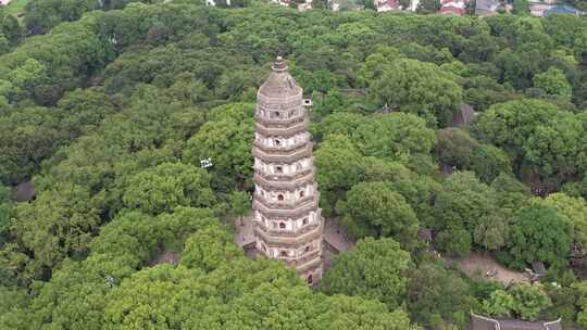 江苏苏州虎丘斜塔5A景区航拍