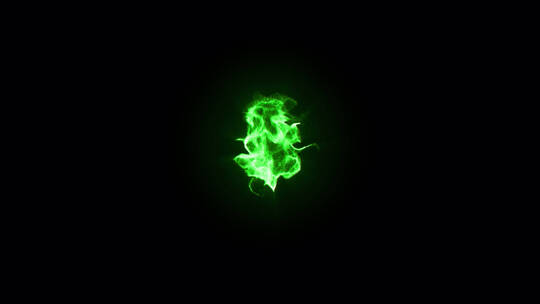 4k魔幻绿色神秘火焰旋转缭绕素材 (4)