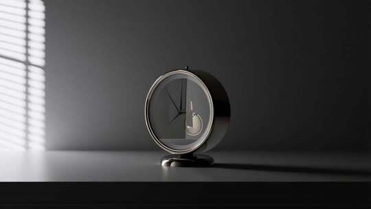 桌面上的复古闹钟特写