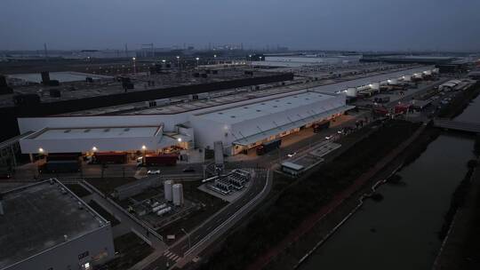 上海特斯拉新能源汽车工厂建筑视频素材模板下载
