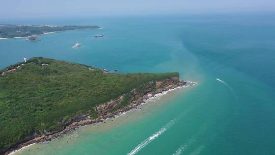广西北海涠洲岛海滨自然风光航拍