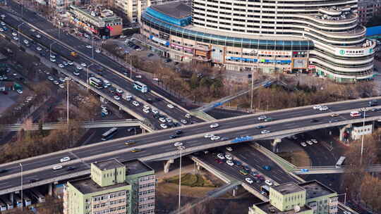 车流街道马路十字路口车量