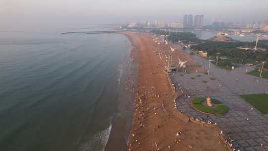 海边沙滩大海海洋沙滩风景航拍