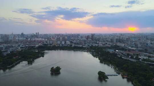 济南大明湖航拍