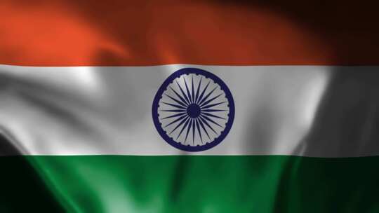 印度国旗挥舞。印度国旗挥舞动画。