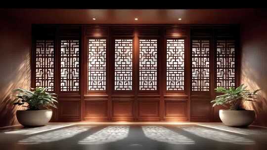 中式古典建筑光影变幻尽显东方意境