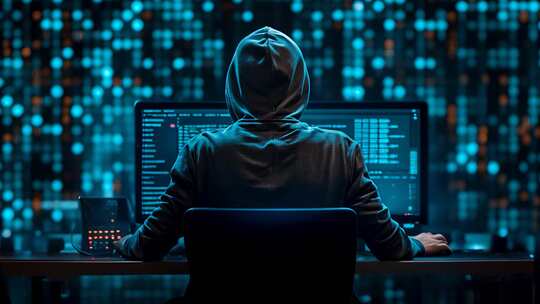 黑客在用电脑攻击网络程序员黑暗世界ai素视频素材模板下载