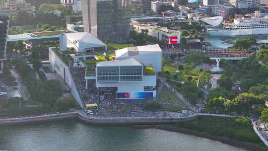 4K航拍深圳蛇口海上世界文化艺术中心视频素材模板下载