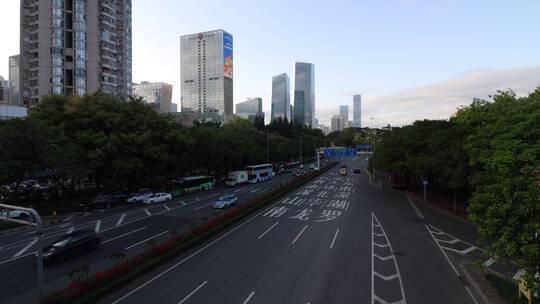 深圳市福田区皇岗路傍晚车流4k