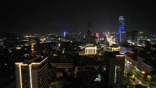 江苏徐州城市夜景灯光航拍