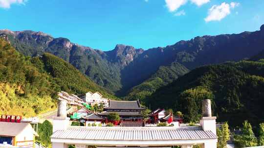 武功山景区大门航拍