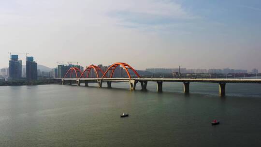 航拍长沙垮湘江福元路大桥2