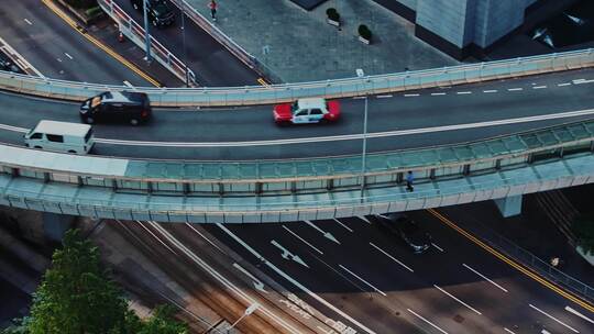 香港中环街道建筑俯拍