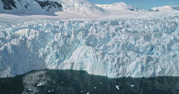大洋湾南极洲空中特写冰川融化