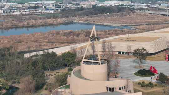 航拍四川广汉三星堆博物馆新馆