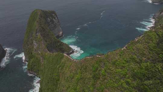 HDR印尼佩尼达岛精灵坠崖自然风光航拍视频素材模板下载